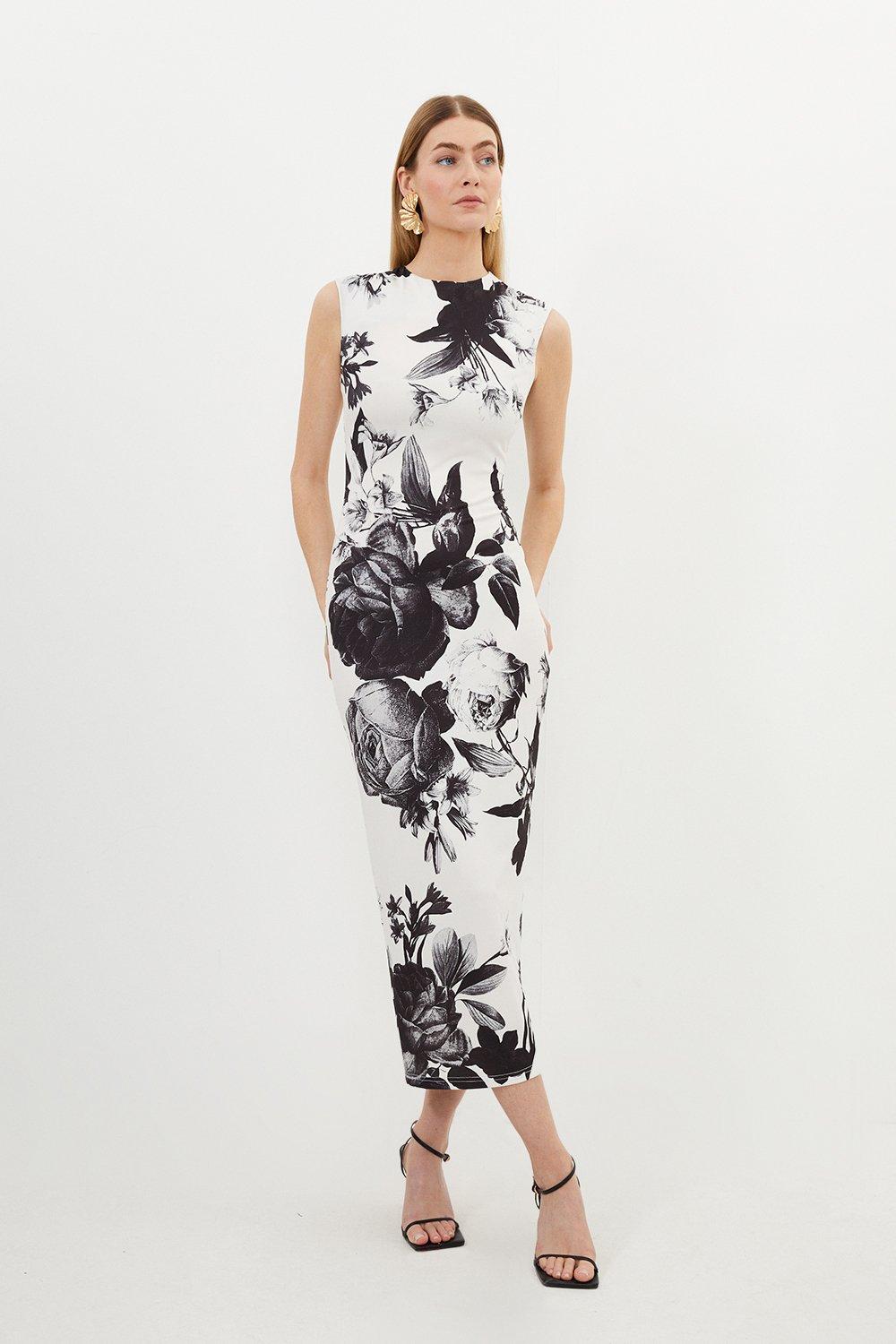 Karen millen star shop print midi dress