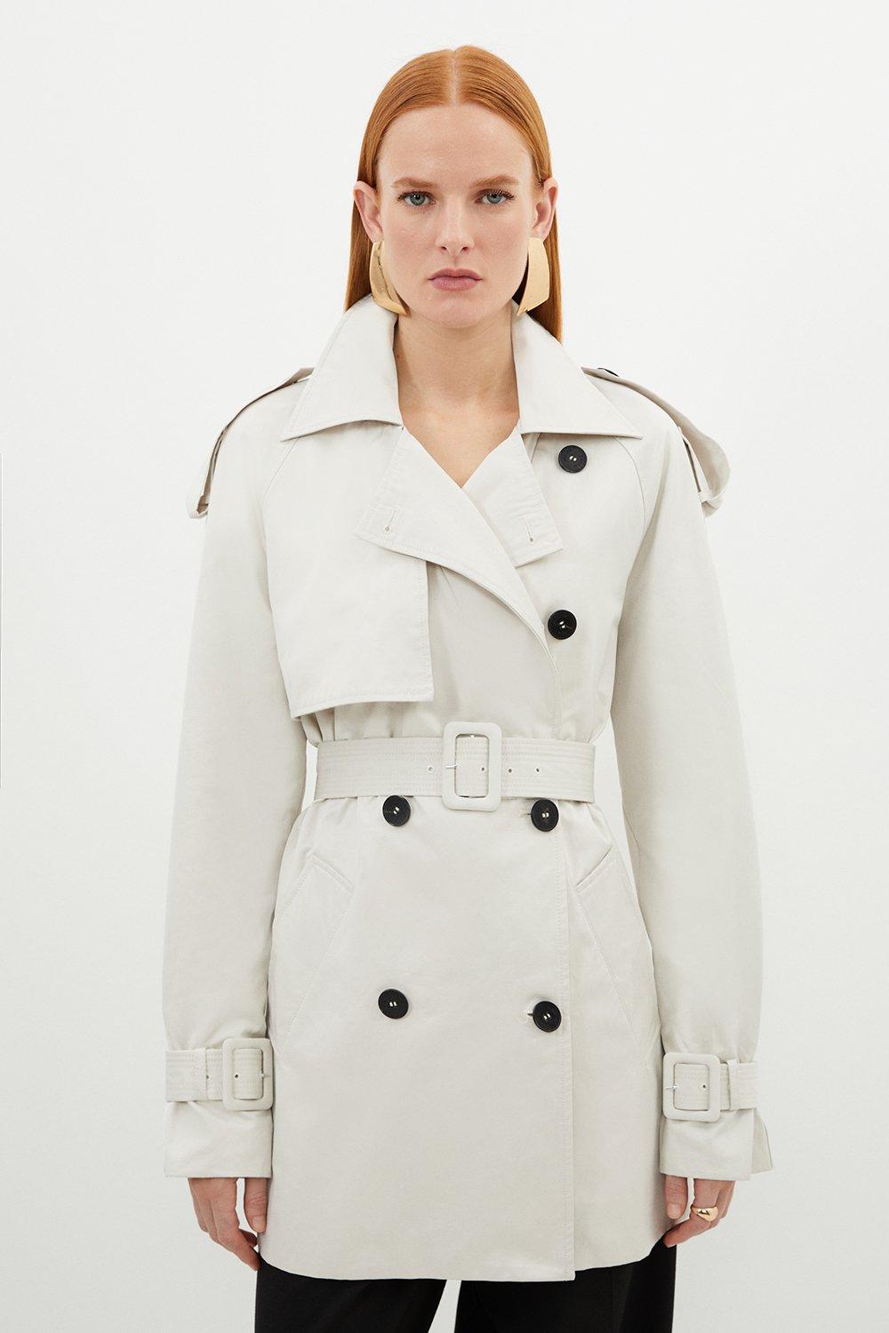 Hybrid Volume Sleeve Short Trench | Karen Millen