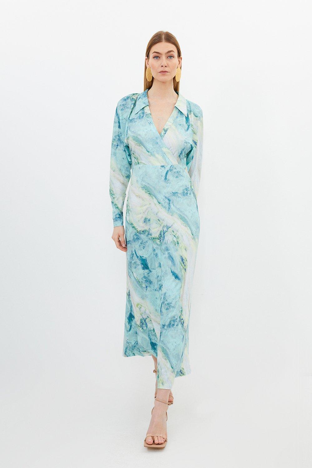 Ombre Fringe Woven Midi Dress | Karen Millen