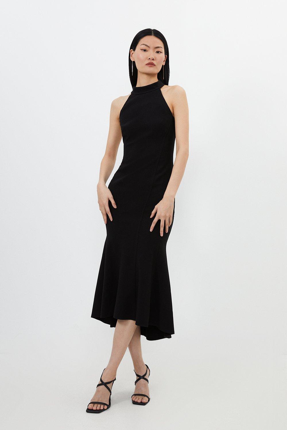 Karen millen halter store neck tuxedo dress