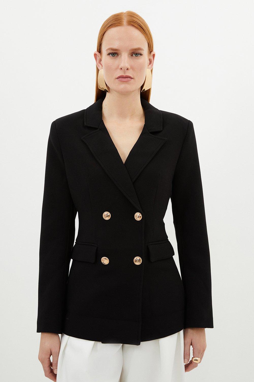 KAREN MILLEN*ベルテッド ペプラム テイラード ジャケット KAREN MILLEN】ベルテッド ペプラム テイラード ジャケット
