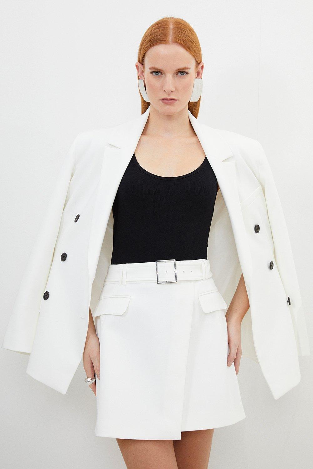 Floral Jacquard Tailored Mini Skirt | Karen Millen