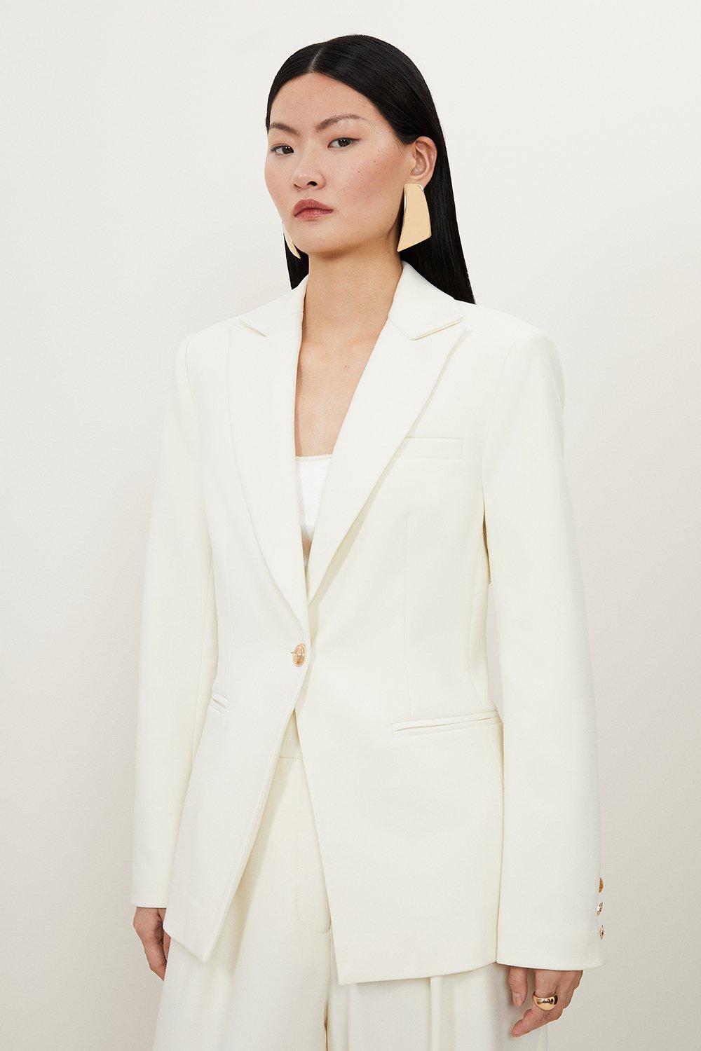 Shawl Neck Peplum Knit Jacket | Karen Millen