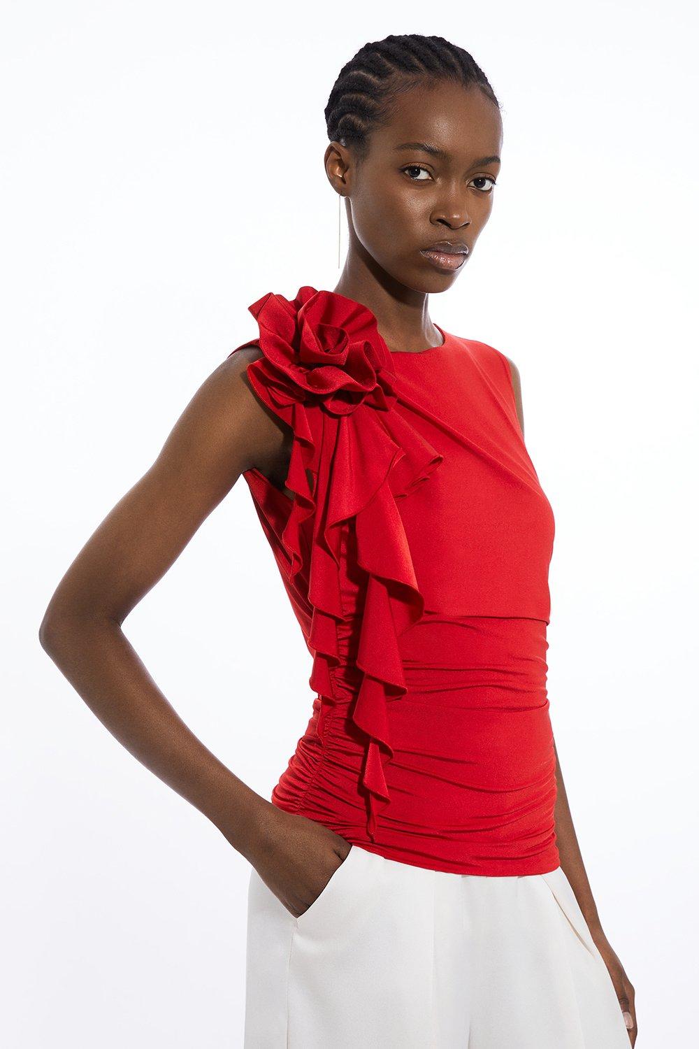 Bandage Form Fitting Off The Shoulder Bodysuit | Karen Millen