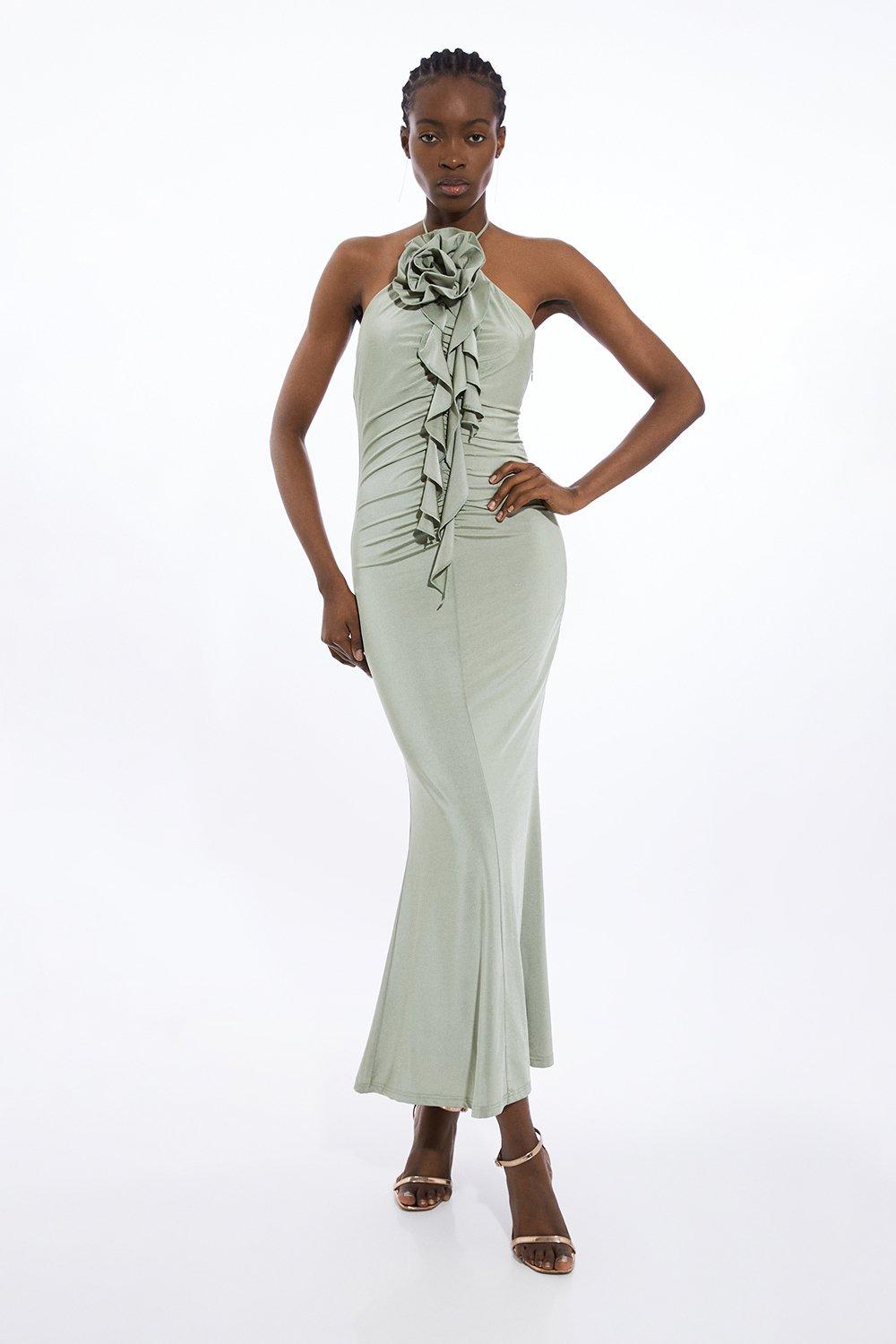 Lydia Millen Linen Woven Strappy Maxi Dress | Karen Millen
