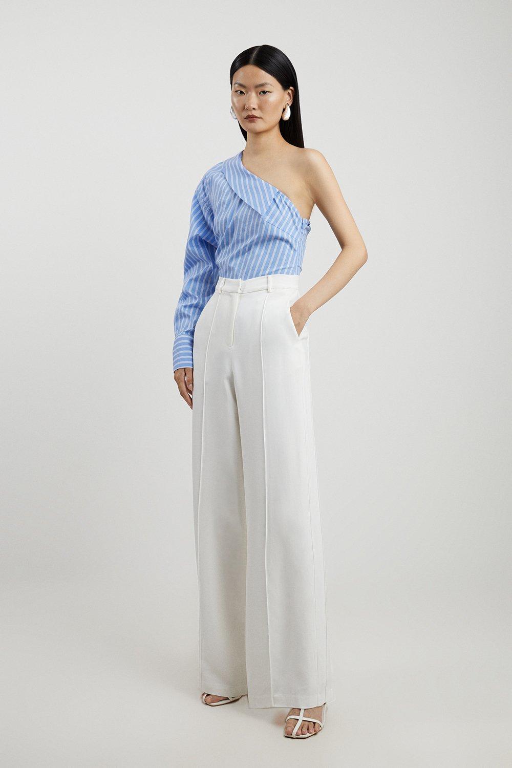 【KAREN MILLEN】テイラード ビスコース リネン ワイド パンツ bkk10425_ivory_xl?pdp.template