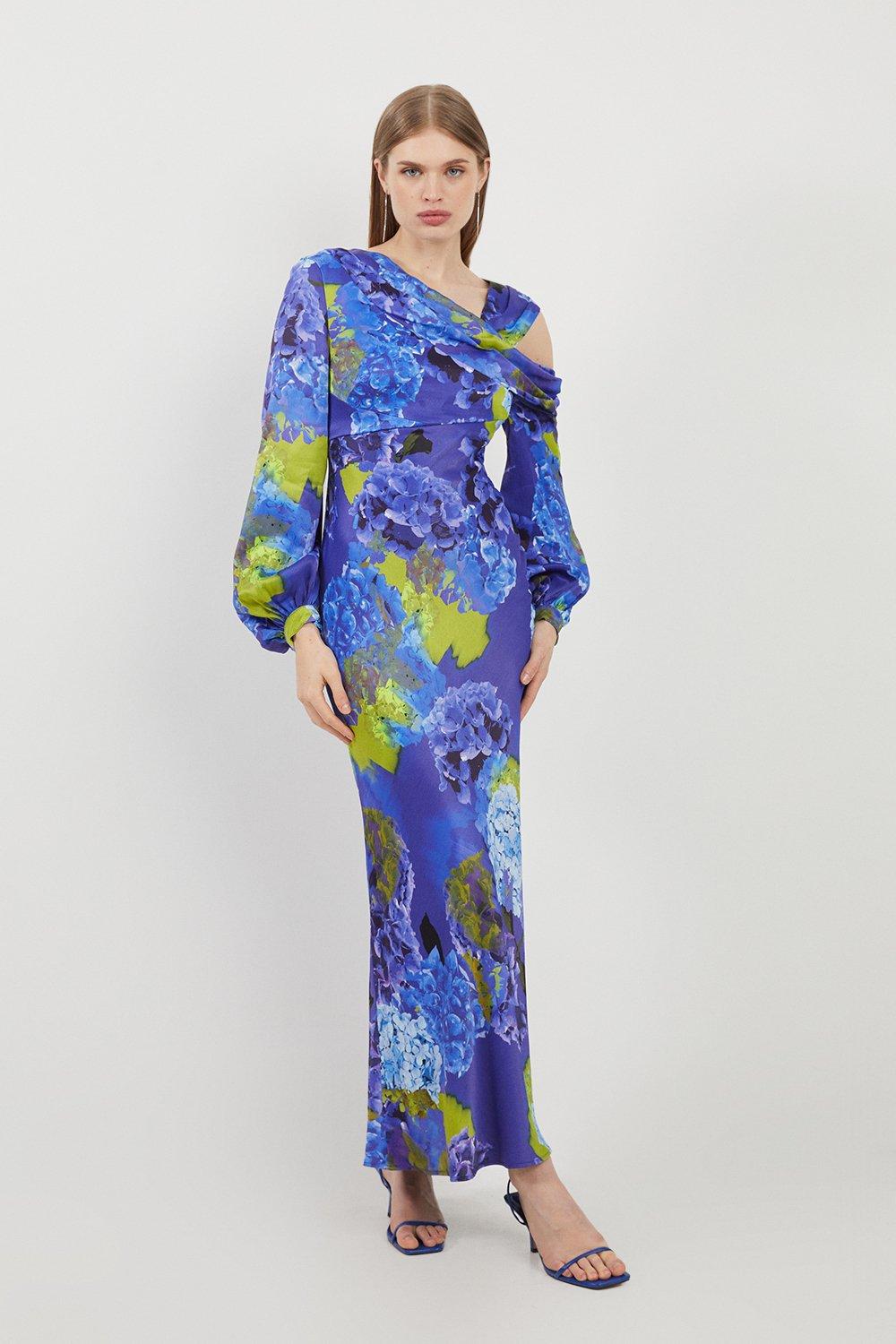 【Karen Millen】サテン ボウ リボン ディテールドレス bkk24905_floral_xl?pdp.template