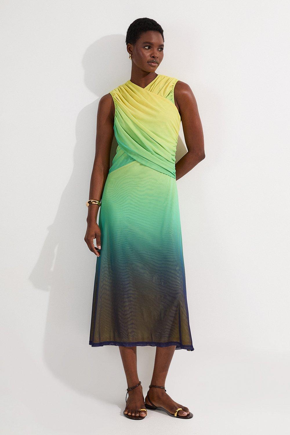 Petite Snake Mesh Jersey Sleeveless Maxi Dress | Karen Millen Petite Snake Mesh Jersey Sleeveless Maxi Dress | Karen Millen