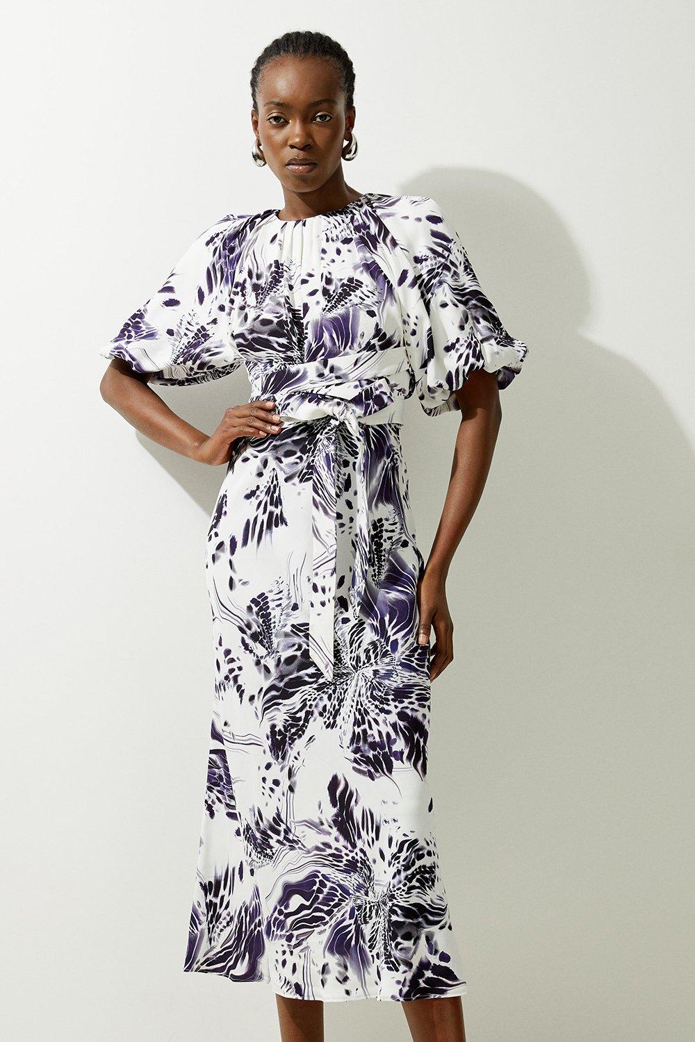 Plus Size Scuba Drama Ruffle Hem Woven Maxi Dress | Karen Millen Plus Size Scuba Drama Ruffle Hem Woven Maxi Dress | Karen Millen