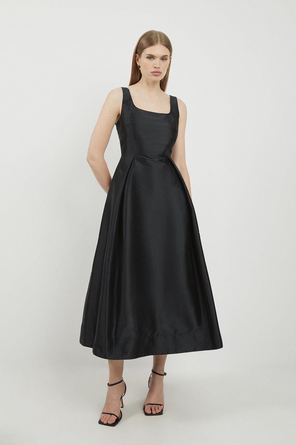 Lydia Millen Petite Taffeta Full Skirt Tailored Wrap Shirt