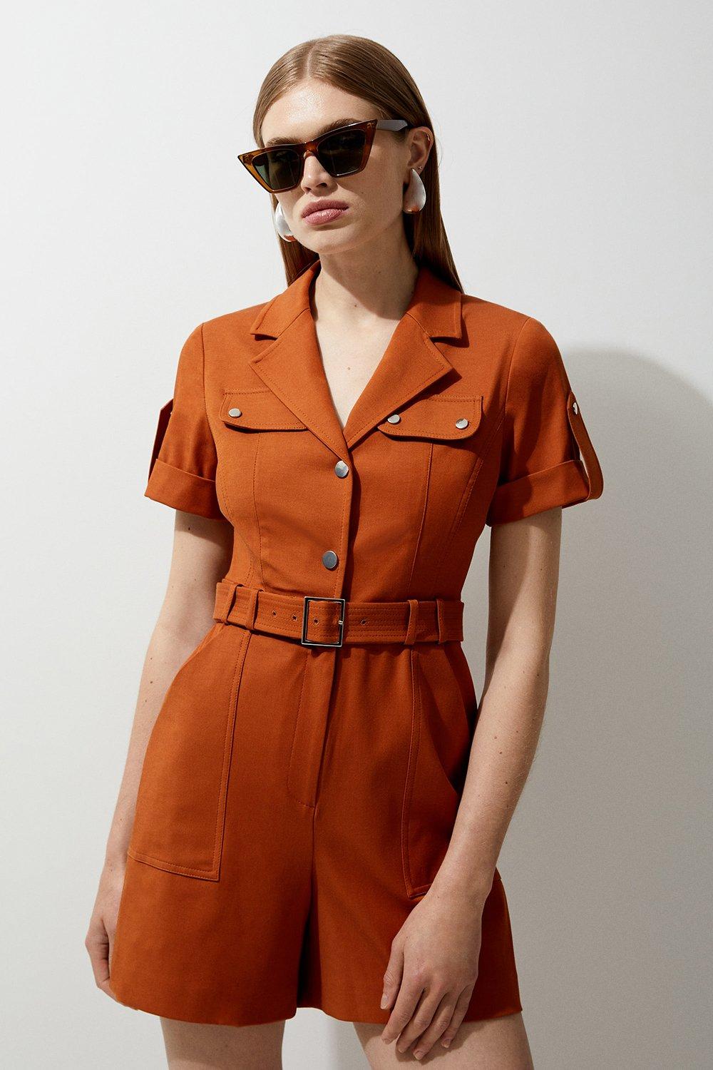 Tuxedo Wrap Romper | Karen Millen