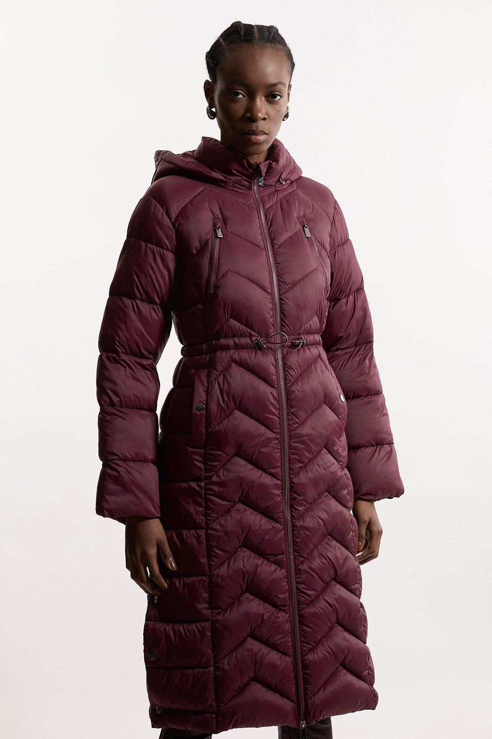 Plus Size Quilted Full Skirt Midi Coat | Karen Millen