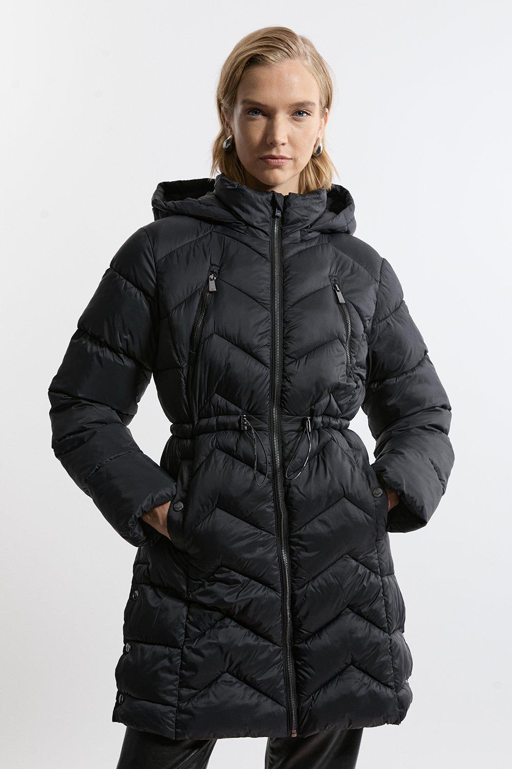 Lightweight Padded Hybrid Short Trench Coat | Karen Millen