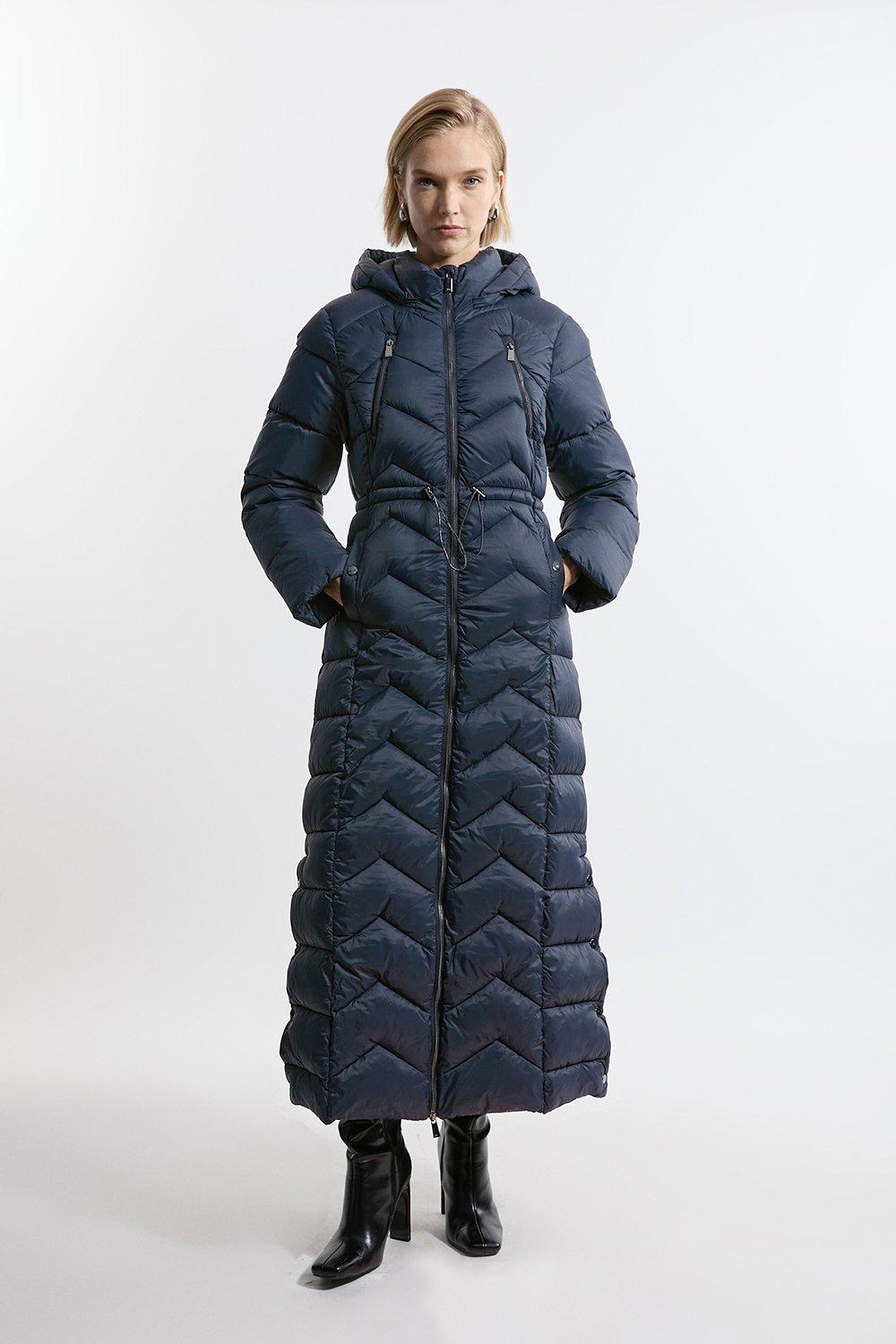 Plus Size Quilted Full Skirt Midi Coat | Karen Millen