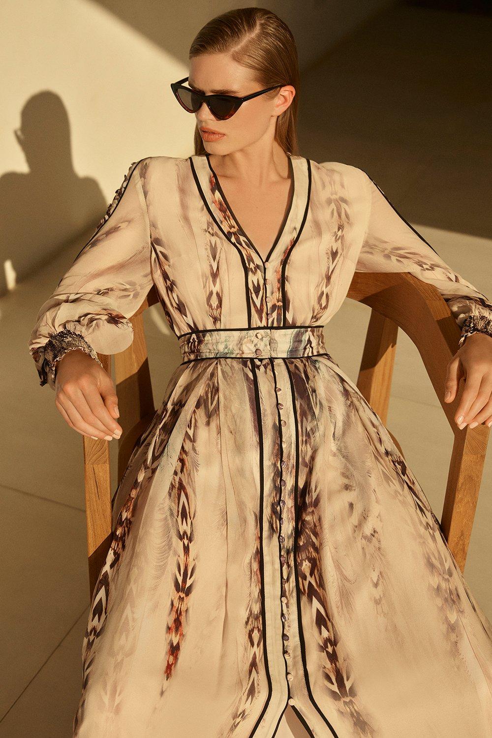 Tailored Crepe Short Sleeve Pleated Midi Dress | Karen Millen