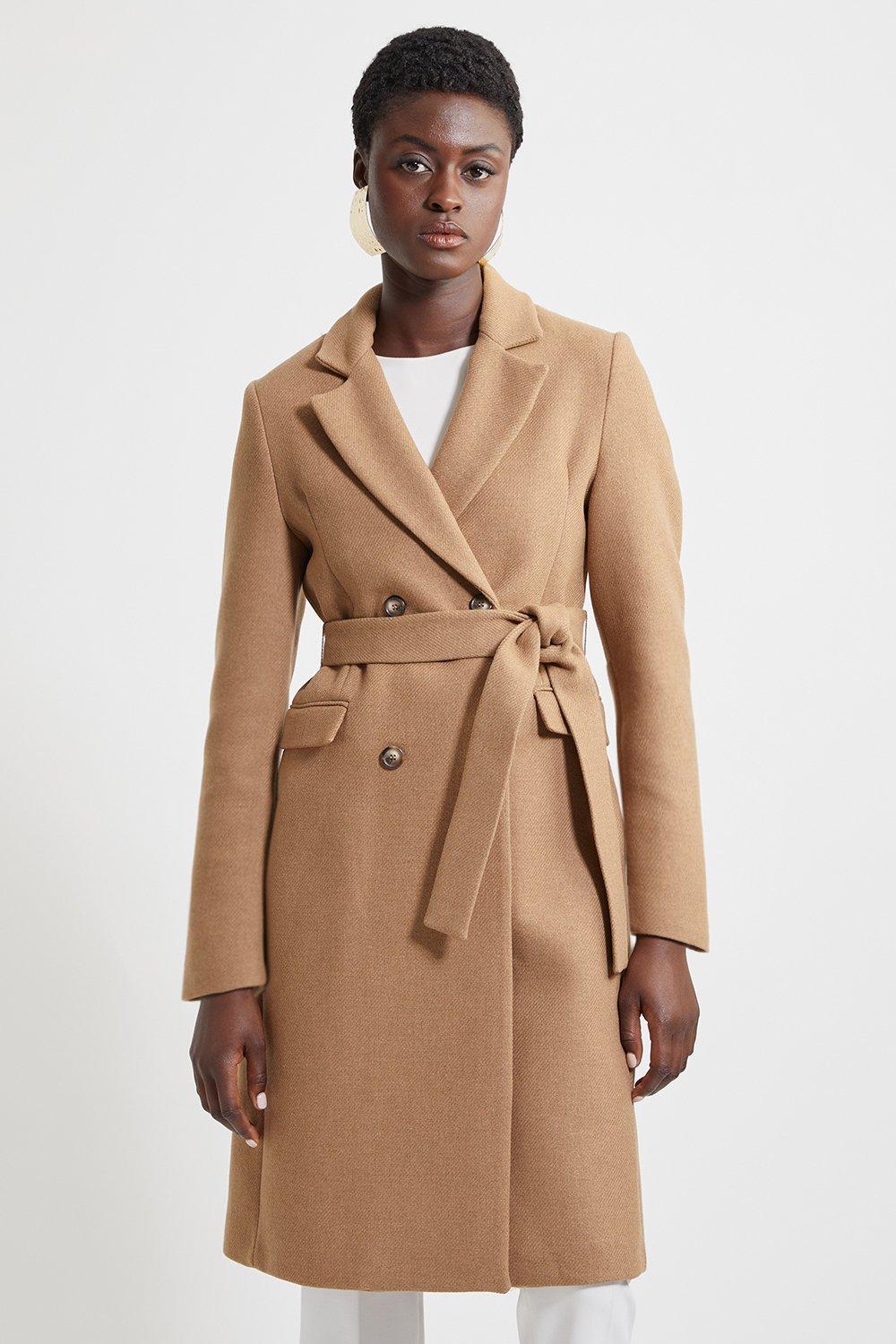 Cotton Pleated Skirt Trench Coat Karen Millen