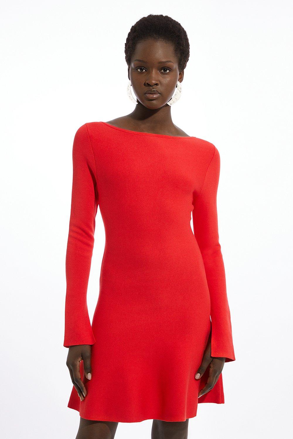 Figure Form Bandage Knit Mini Dress | Karen Millen