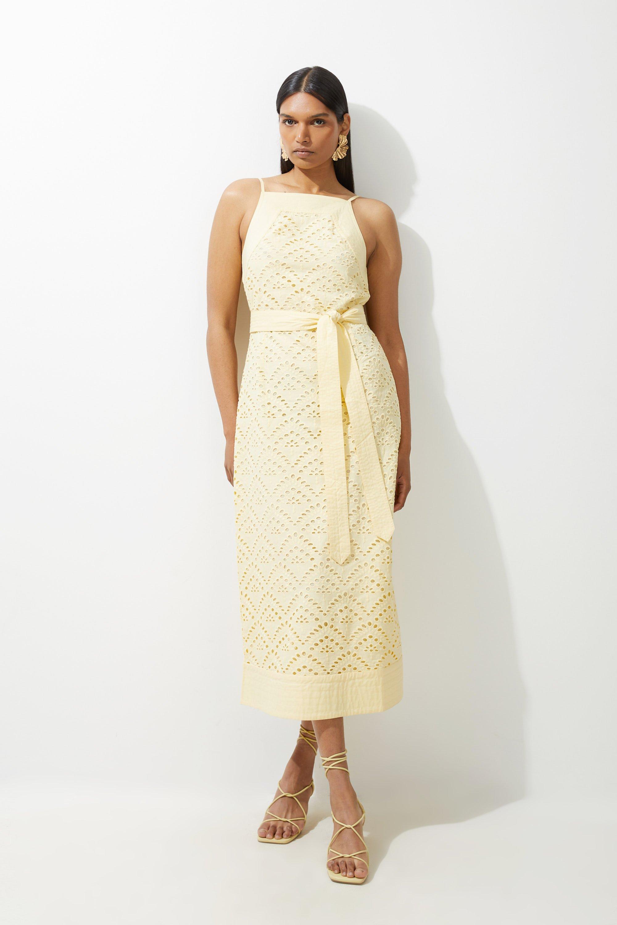 Karen Millen コンパクトストレッチタブ ディテールミディドレス Lydia Millen Petite Compact Stretch Sweetheart Neckline