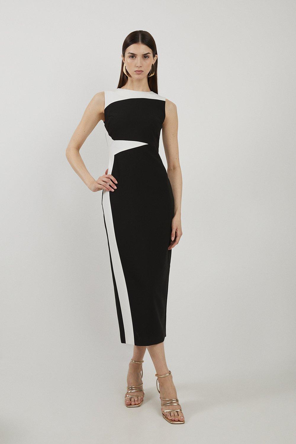 Italian Structured Satin Floral Bloom Printed Pencil Dress Italian Structured Satin Floral Bloom Printed Pencil Dress