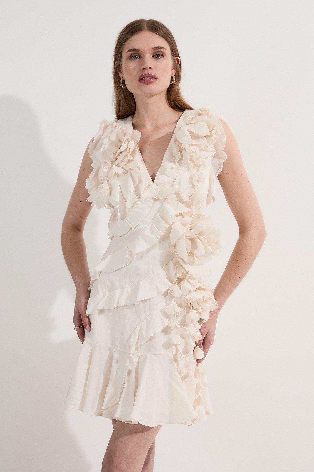 Knitted Dress With Peplum And Stud Detail | Karen Millen