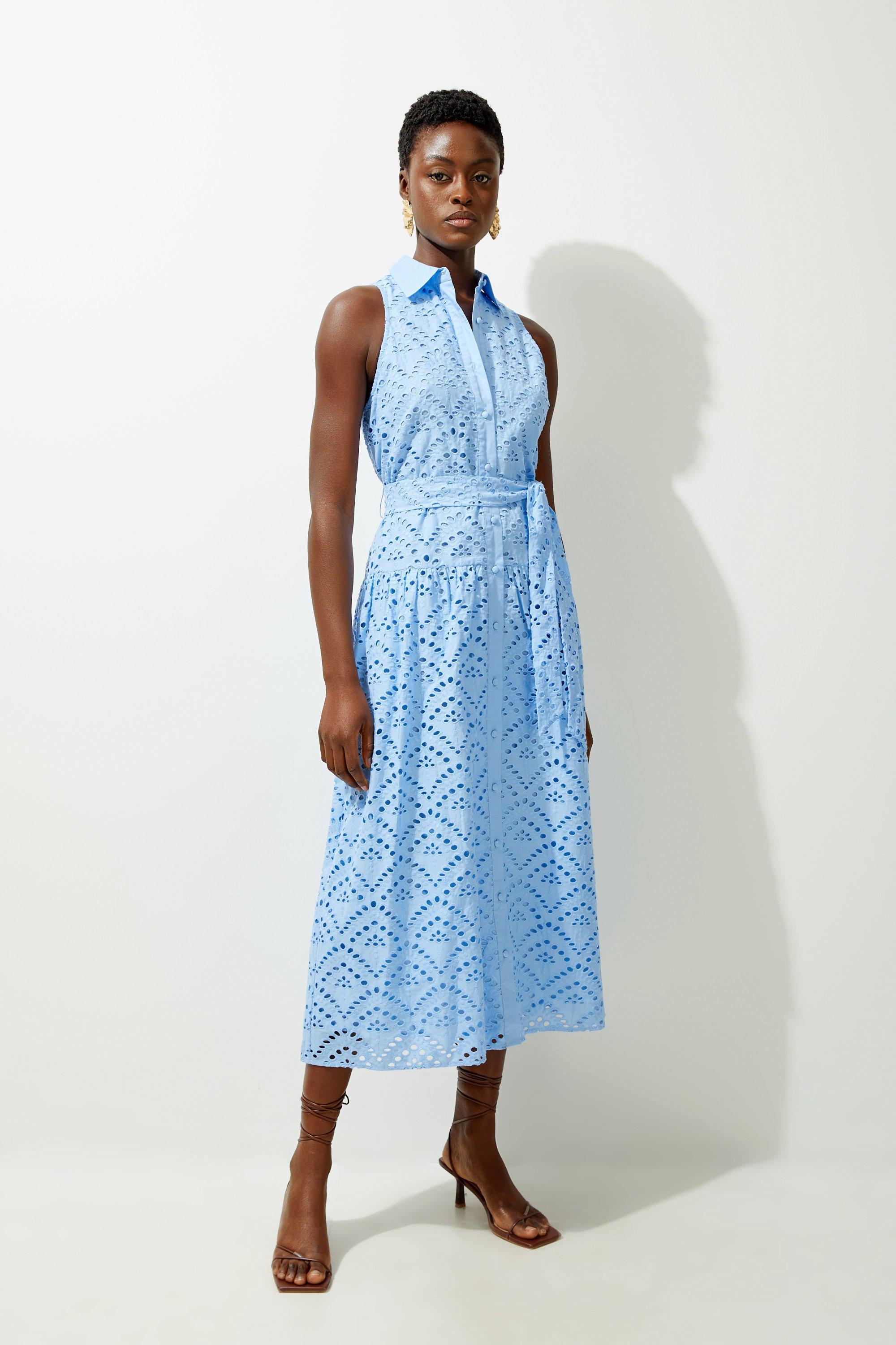 Lydia Millen Cotton Sateen Woven Halter Shirt Dress | Karen Lydia Millen Cotton Sateen Woven Halter Shirt Dress | Karen
