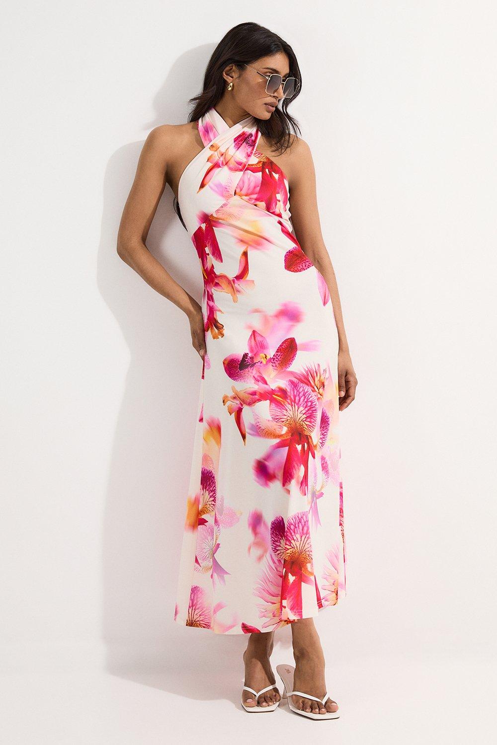 ★Karen Millen クレープジャージープランジ 魅惑的マキシ★ Lace And Jersey Crepe Maxi Dress | Karen Millen