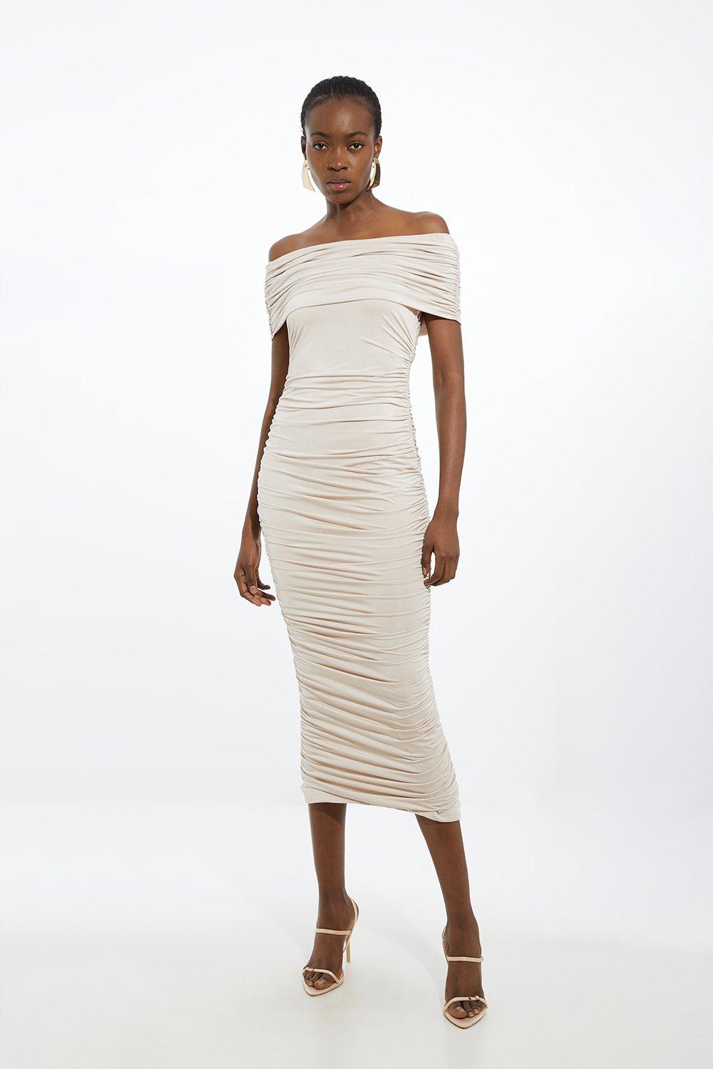 Petite Long Sleeve Column Maxi Dress | Karen Millen
