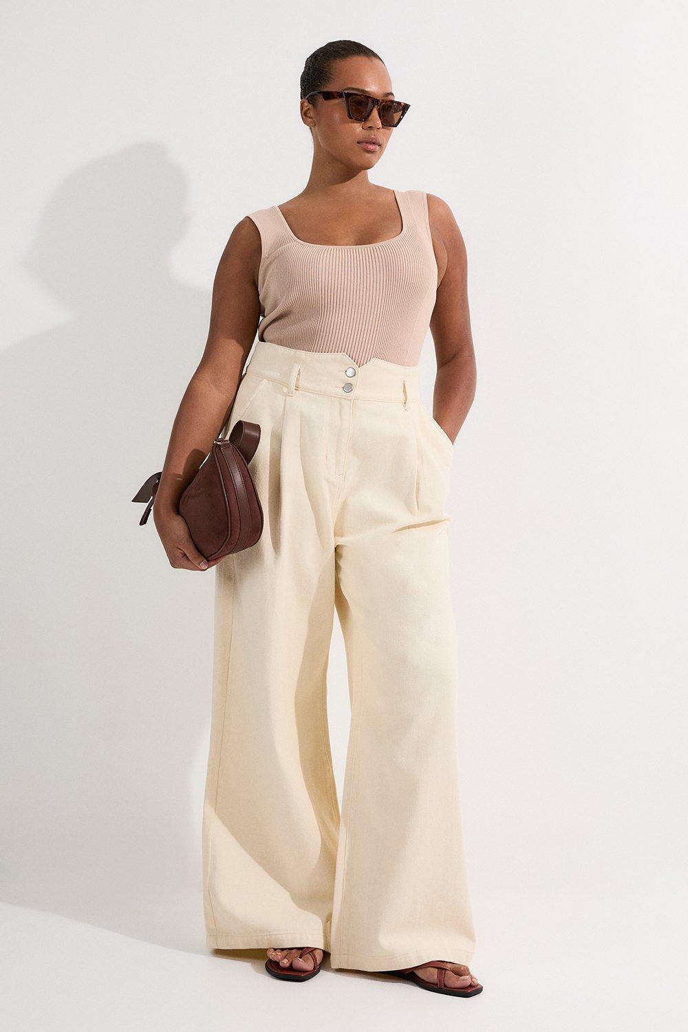 Mid Rise Wide Leg Jeans | Karen Millen