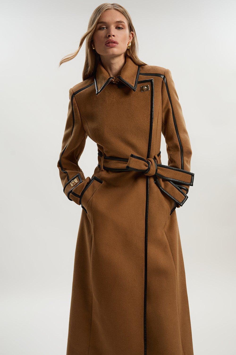Premium Italian Manteco Wool Blend Double Breasted Midi Coat