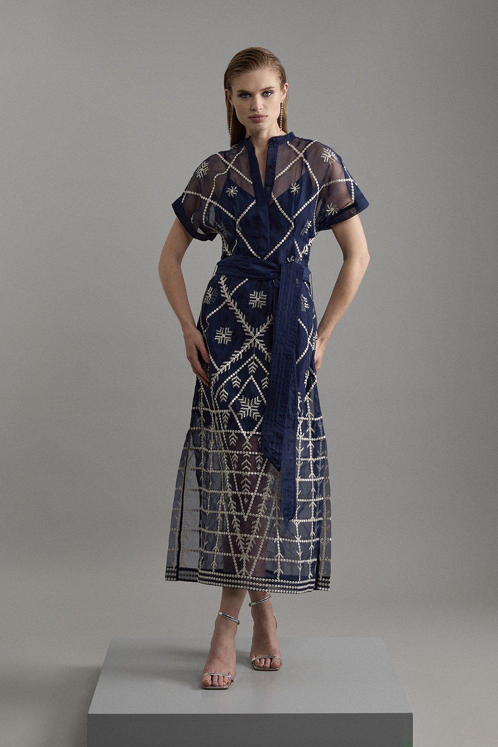 Guipure Lace Pleat Skirt Woven Strappy Maxi Dress | Karen Millen