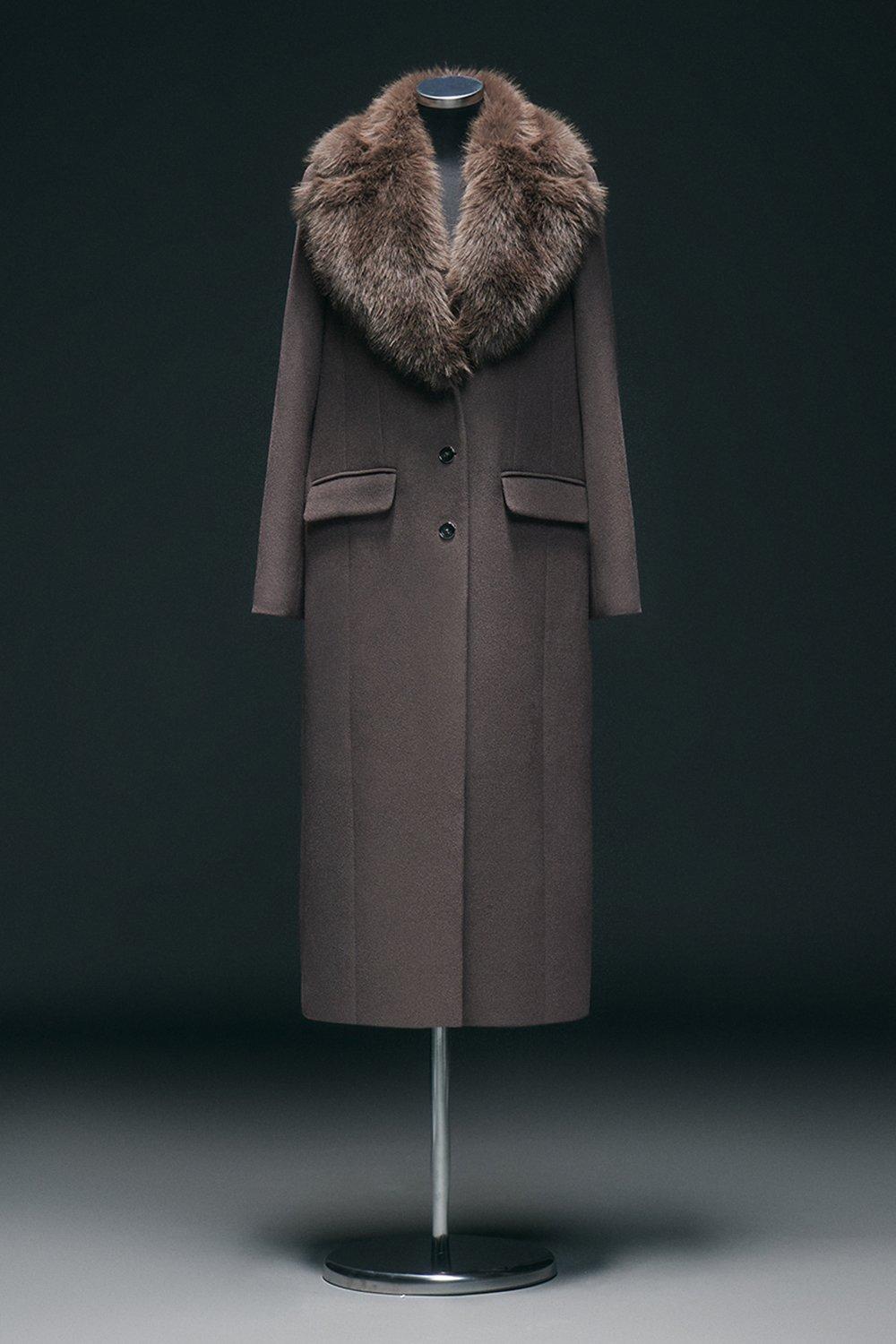 Italian Wool Blend Animal Jacquard Coat | Karen Millen