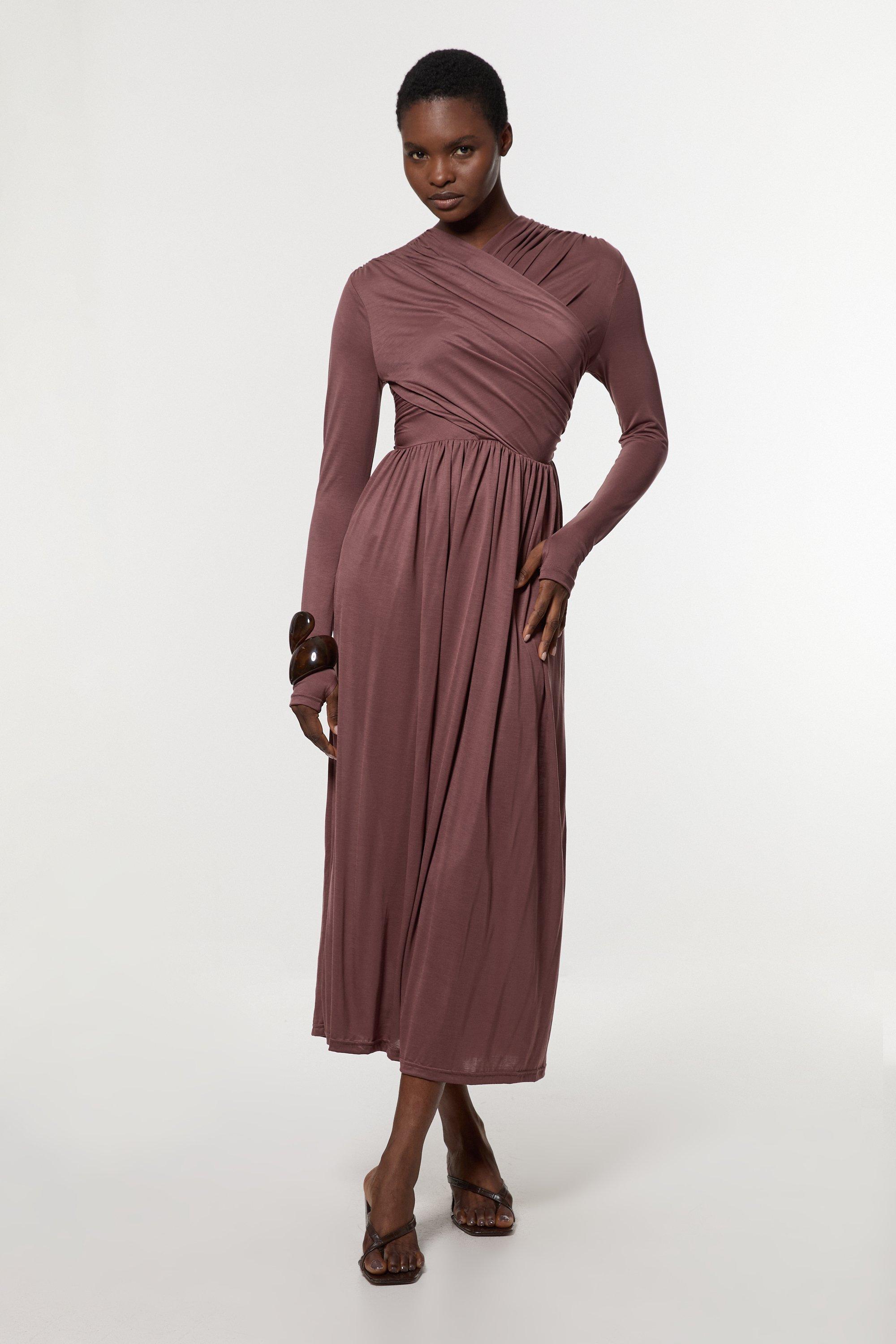 【Karen Millen】英国発！ Jersey Crepe Batwing Midaxi Dress bkk15216_green_xl?pdp.template