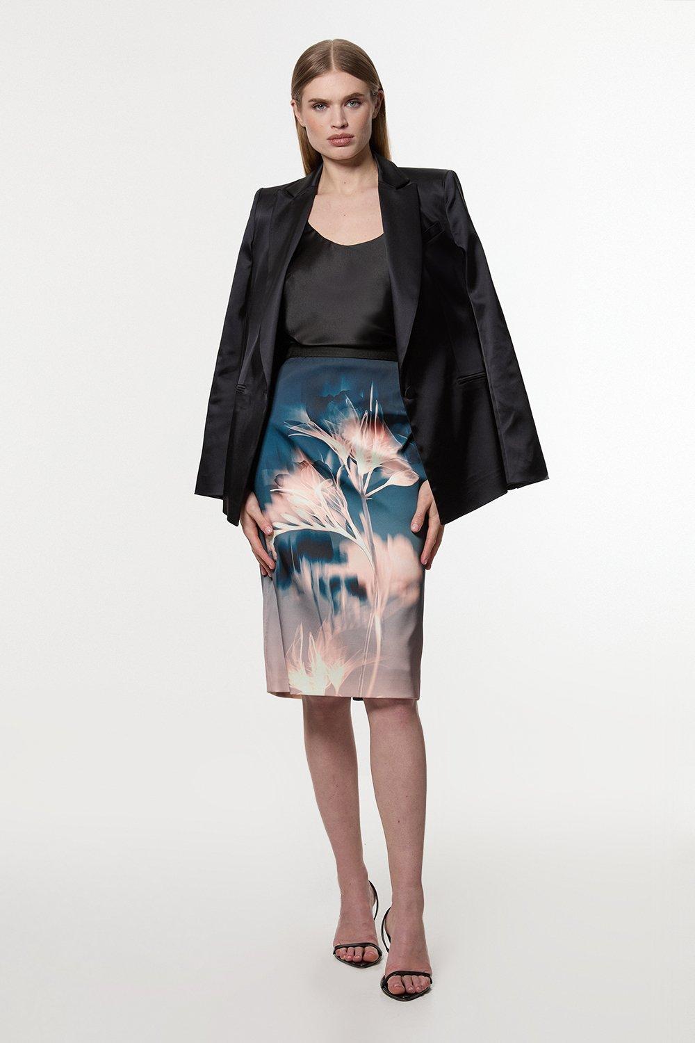 Rose Floral Twill Prom Skirt | Karen Millen
