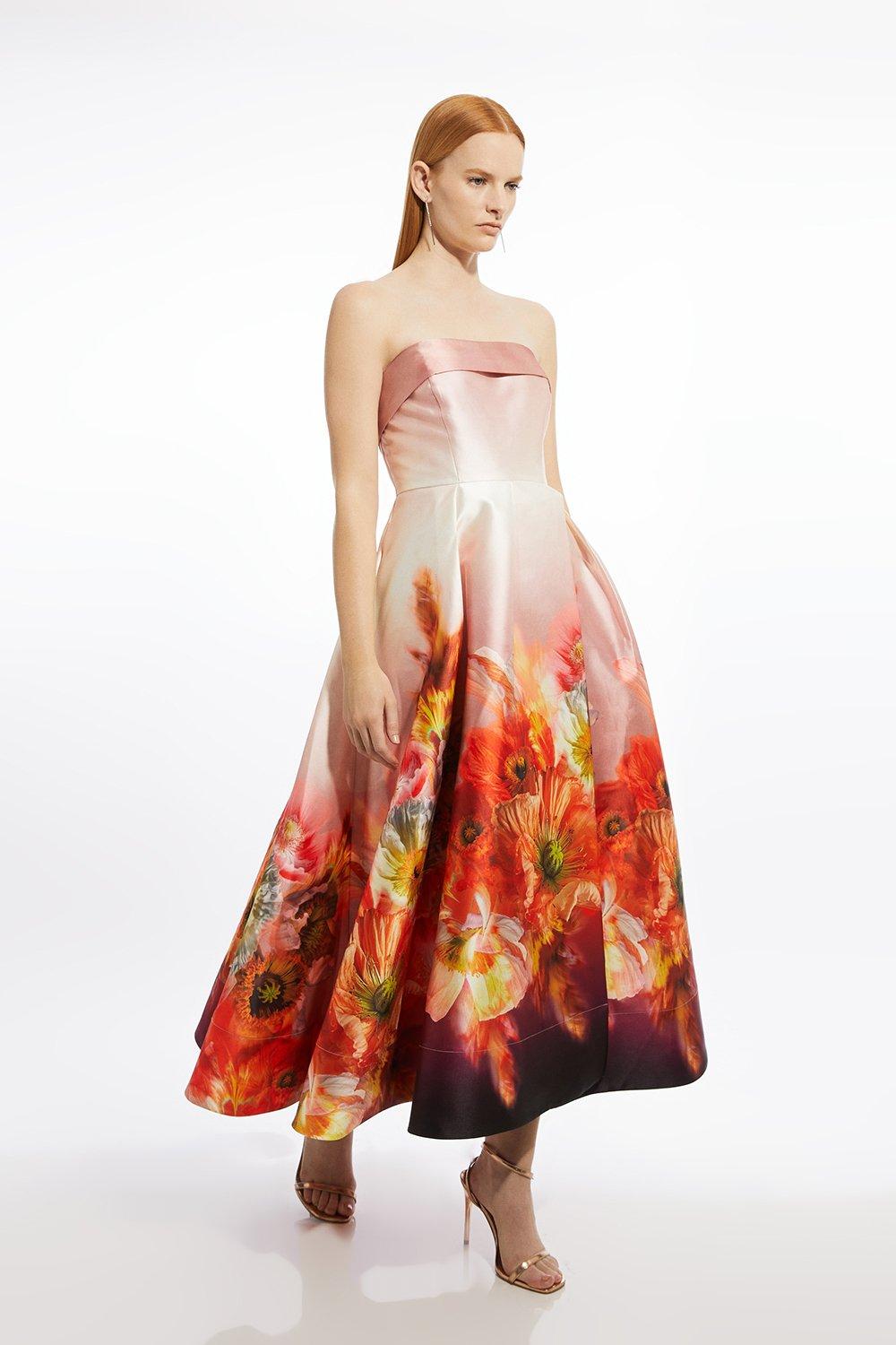 Petite Floral Jacquard Corseted Woven Maxi Dress | Karen Millen Petite Floral Jacquard Corseted Woven Maxi Dress | Karen Millen