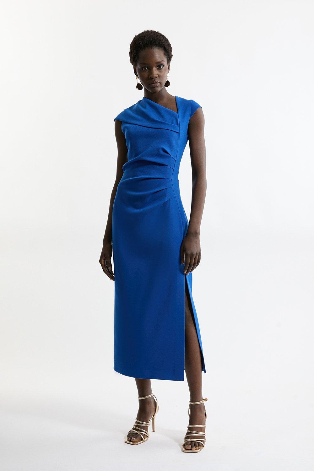Ponte Zip Detail Midi Dress | Karen Millen