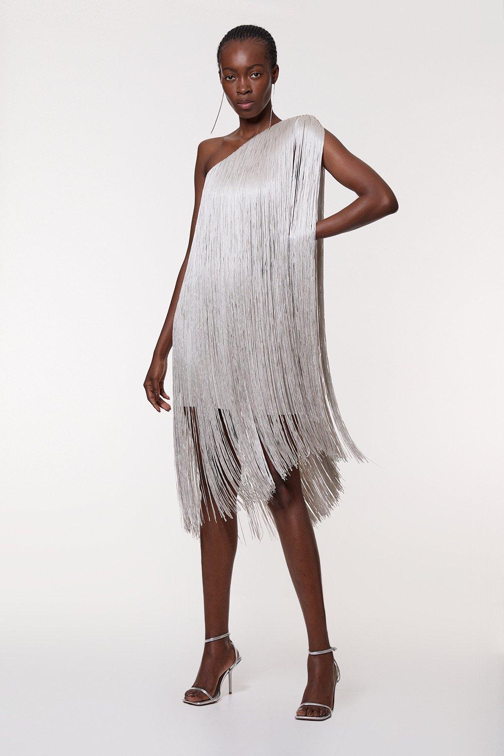 Foiled Bandage Corset Detail Knit Midi Dress | Karen Millen Foiled Bandage Corset Detail Knit Midi Dress | Karen Millen