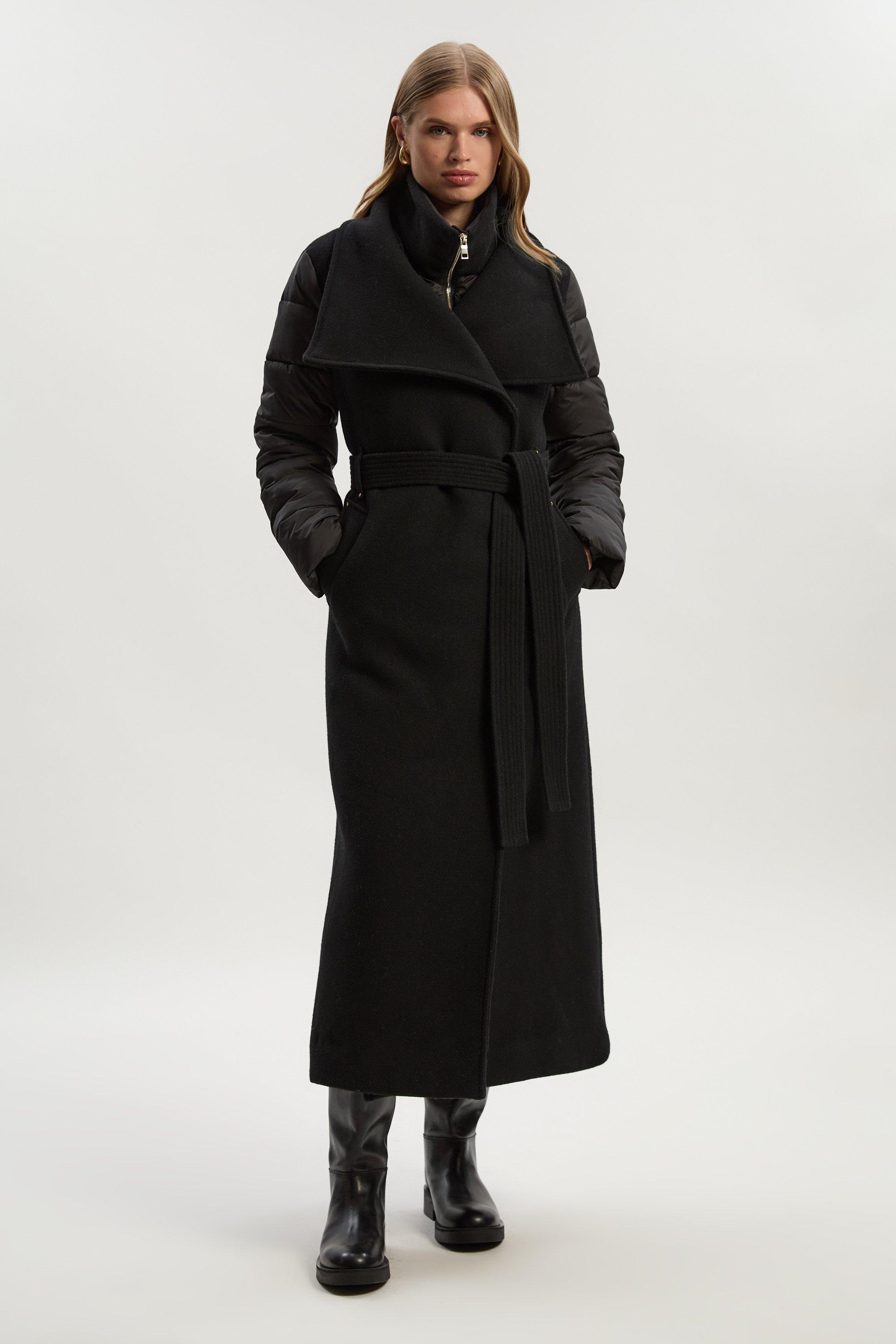 Lightweight Padded Hybrid Short Trench Coat | Karen Millen