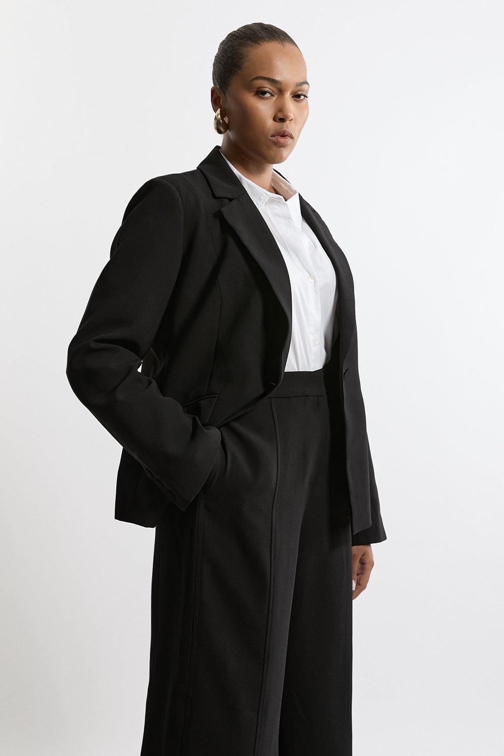 Belted Notch Neck Split Sleeve Jacket | Karen Millen