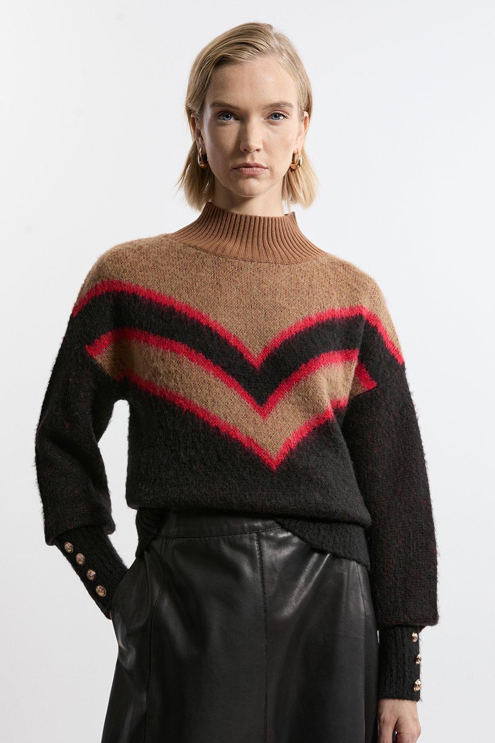 Wool Blend Embellished Cable Knit Sweater | Karen Millen