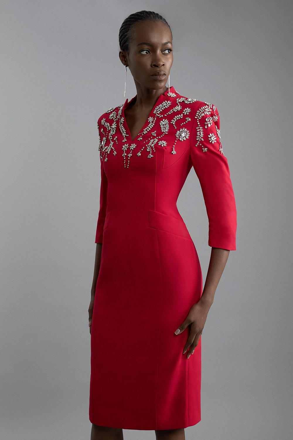 Jacquard Tailored Mini Dress | Karen Millen