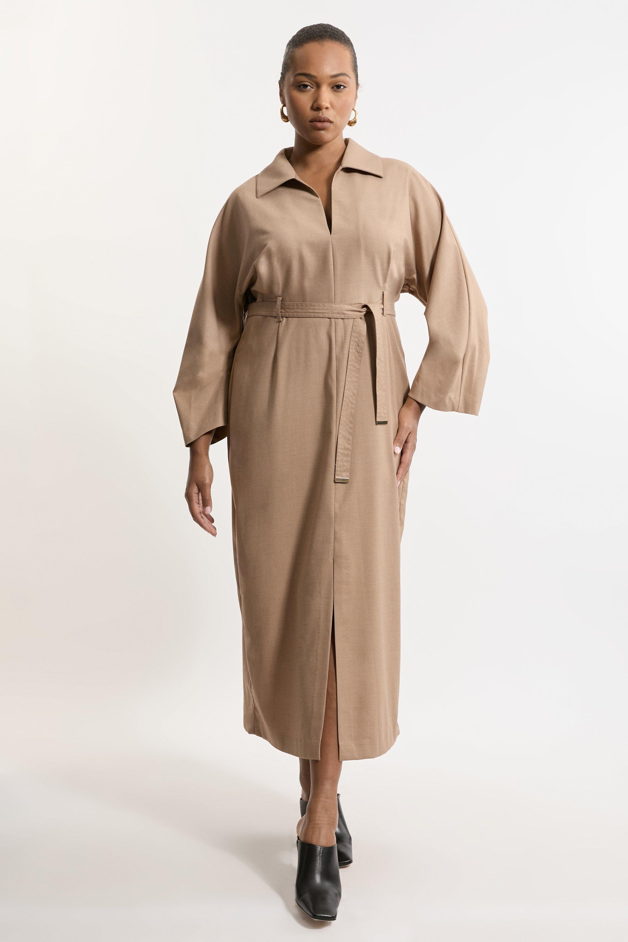 豪華 Cotton Sateen Millen Karen | Dress Shirt Midi Sleeve Short One Piece