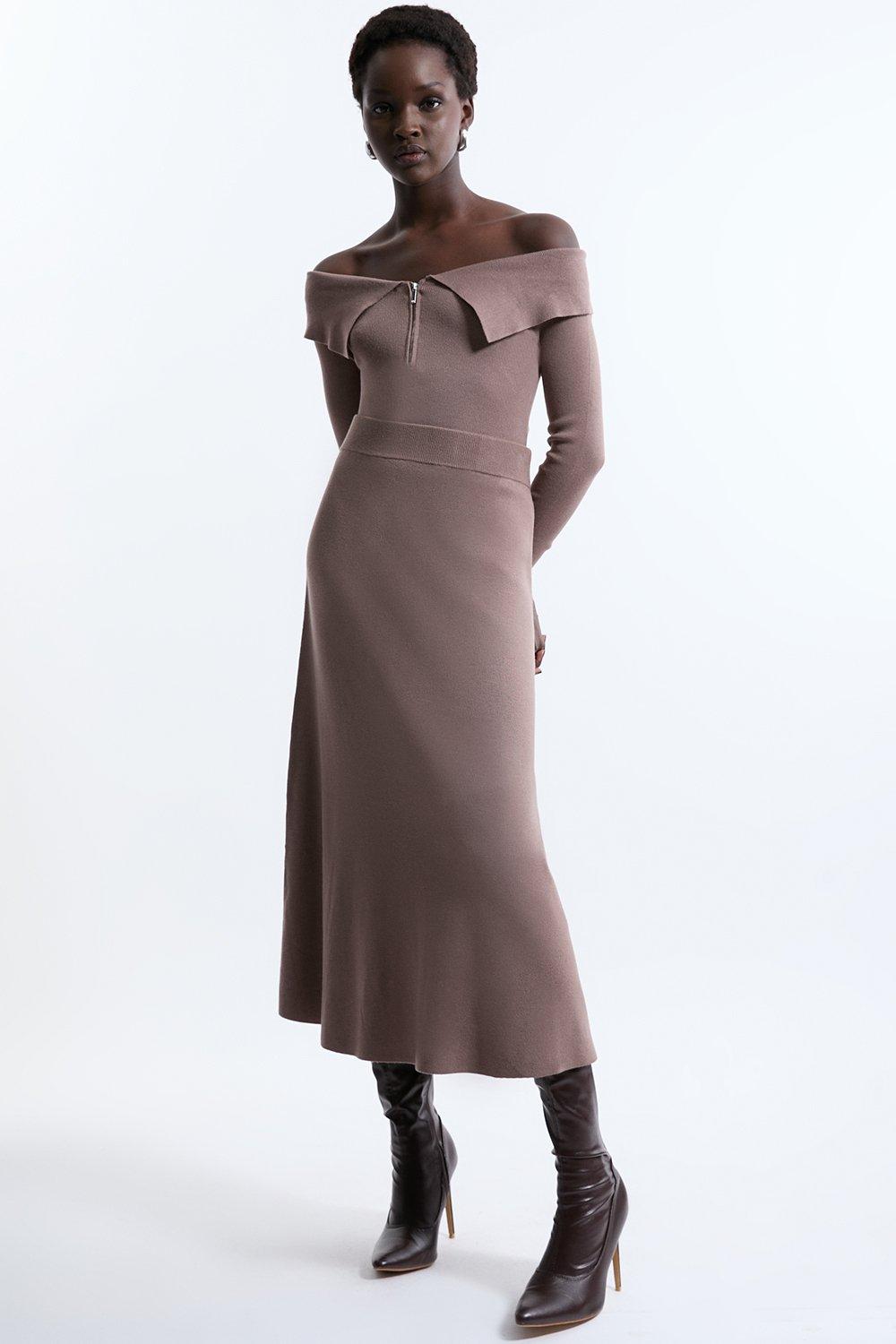 Jacquard Tailored Prom Midi Skirt | Karen Millen