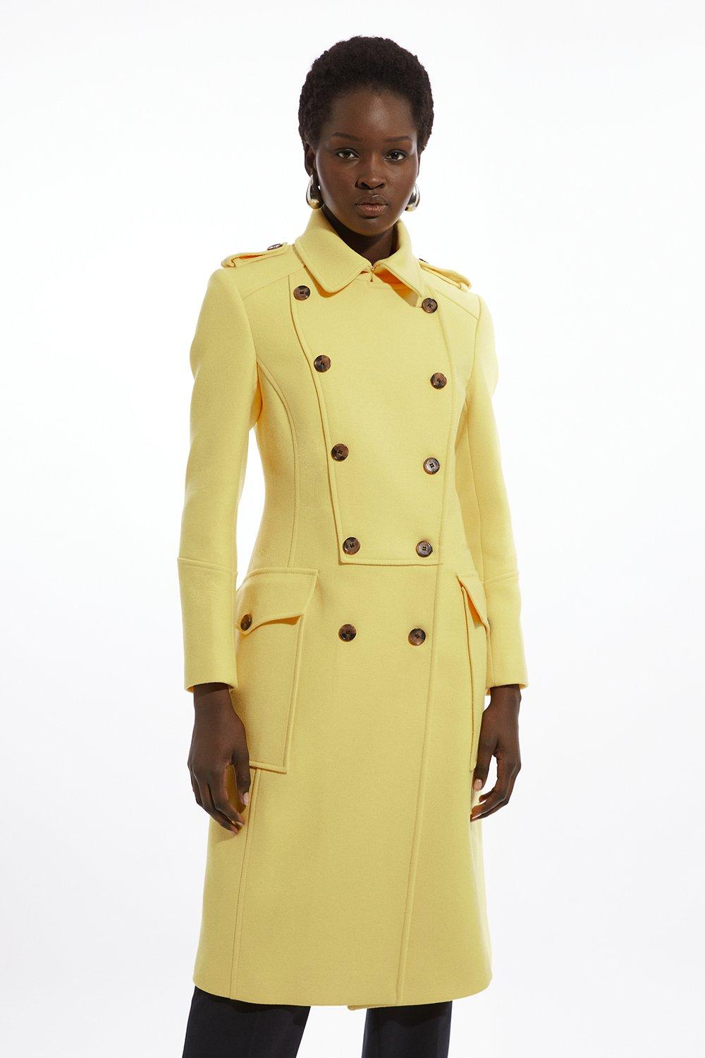 Petite Italian Manteco Wool Fitted Coat Karen Millen