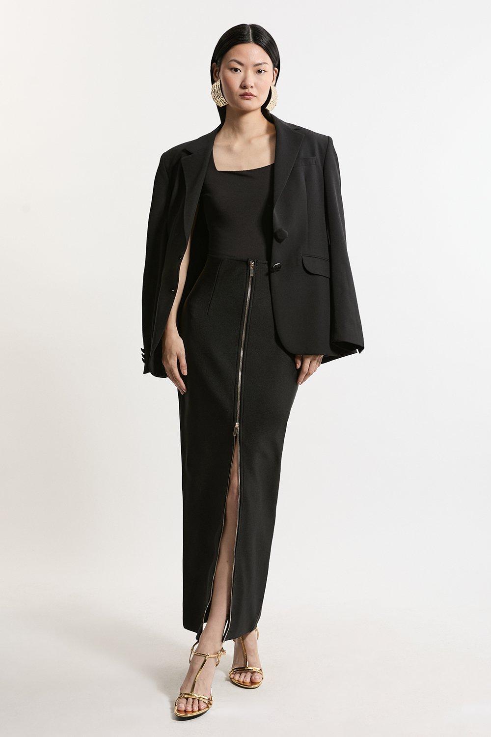 【KAREN MILLEN】テーラード プリーツ ミダキシドレス(送料込み) KAREN MILLEN】テーラード プリーツ ミダキシドレス(送料込み)