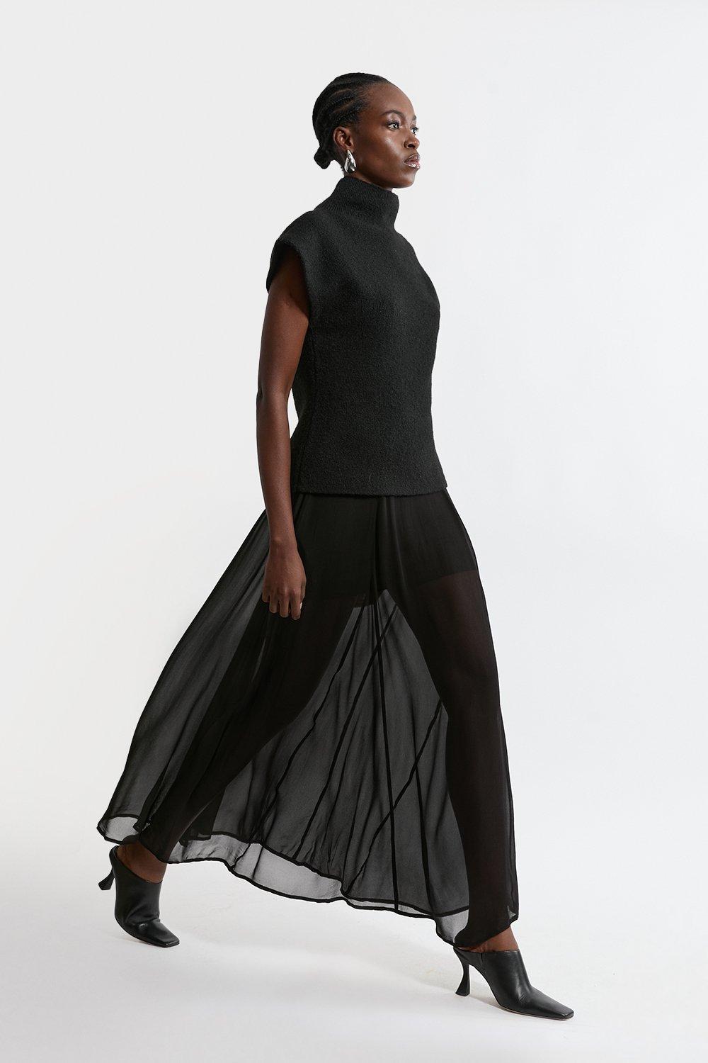 Fringe And Beaded Woven Skirt | Karen Millen