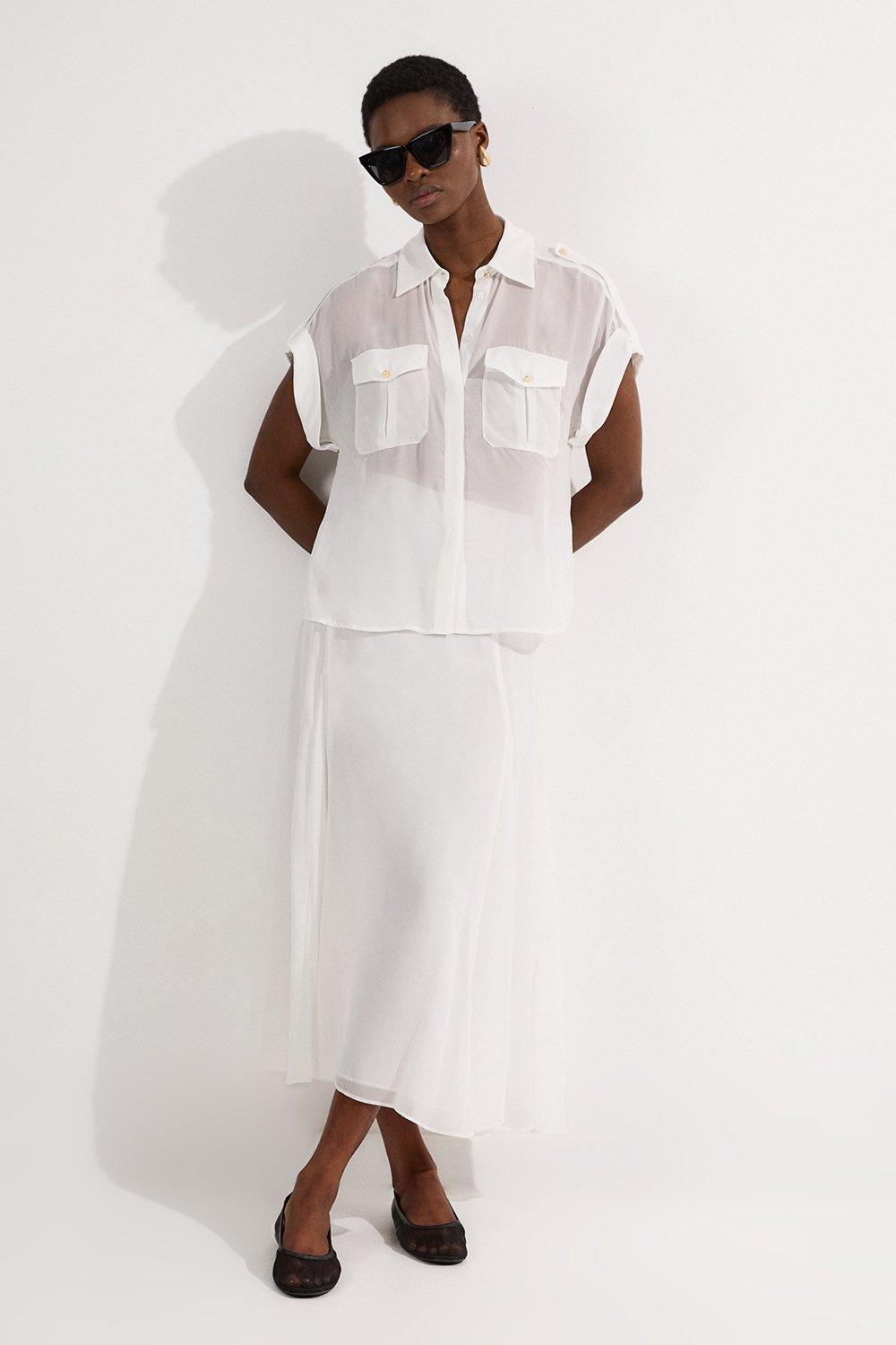 Embellished Woven Maxi Skirt | Karen Millen