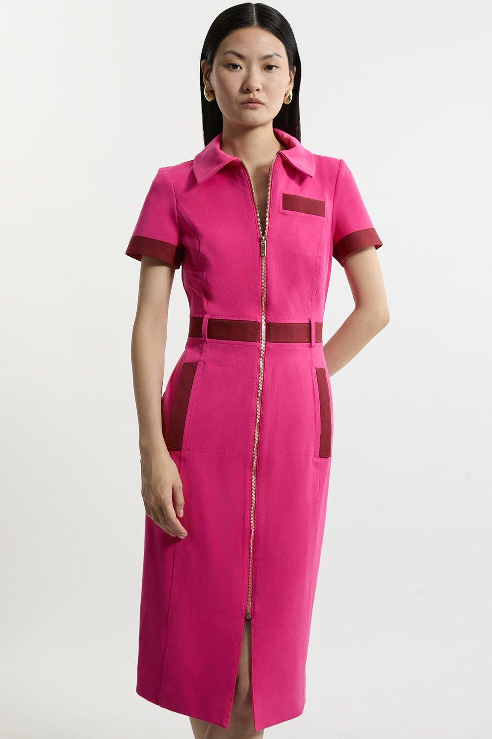 Stripe Halter Mini Dress | Karen Millen