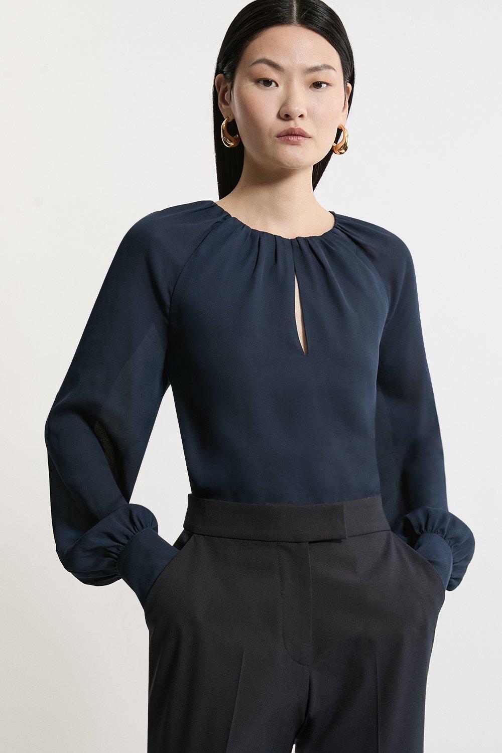 Applique Woven Lace Blouse | Karen Millen