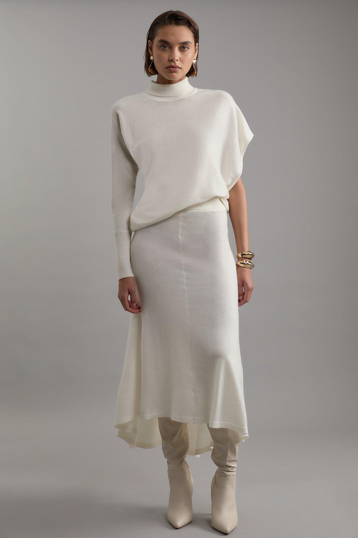 Premium Linen Viscose Fluid Tailored Maxi Full Skirt | Karen