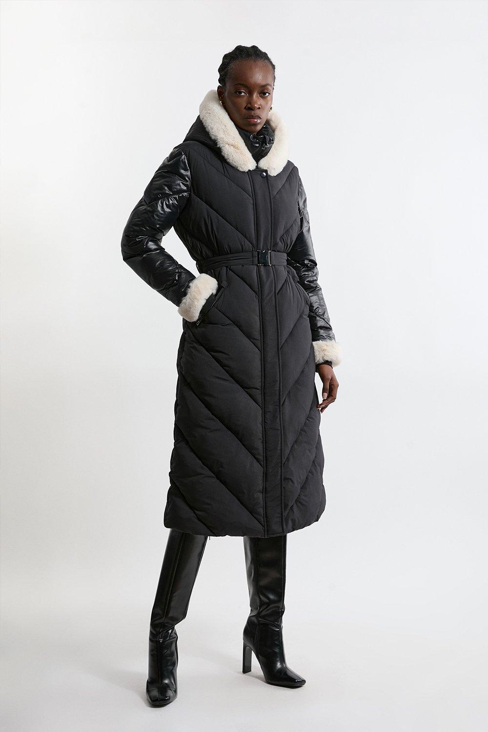 Petite Down Filled Packable Mid Coat Karen Millen